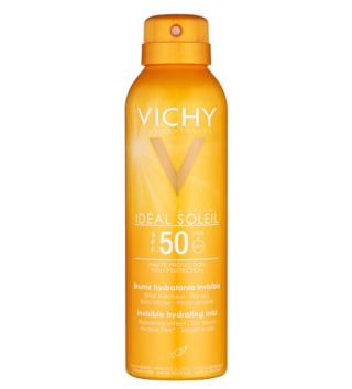 اسپری ضد آفتاب بی رنگ ویشی مدل Ideal Soleil با SPF50 مناسب پوست حساس حجم 200 میلی لیتر