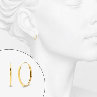 گوشواره حلقه ای طلا 18 عیار زنانه مدل ME1247 مهر گالری - 01