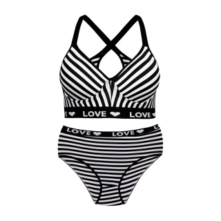 ست شورت و نیم تنه زنانه ماییلدا مدل بدون فنر راه راه کد 4081-3 سایز 75
