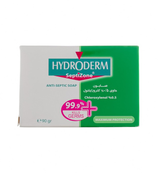 صابون ضدعفونی کننده هیدرودرم حاوی 0.5 درصد کلروزاینلول وزن 90 گرم - 01