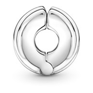 چارم آویز نقره مدل کلیپی روبان براق نقره ای پاندورا - 01