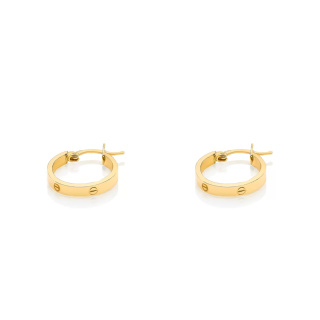 گوشواره طلا 18 عیار مدل کارتیه لاو کلیپسی