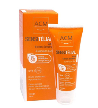 ژل ضد آفتاب بی رنگ اس سی ام مدل Sensitelial با SPF50 مناسب انواع پوست حجم 40 میلی گرم