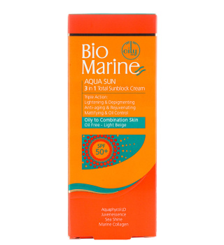 ضد آفتاب بژ روشن ضدچروک پوست چرب و مختلط SPF50 حجم 50میل بایو مارین - 05