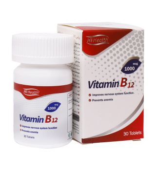 قرص ویتامین B12 1000 بسته 30 عددی های هلث - 01