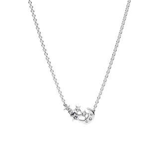 گردنبند ماه و ستاره درخشان نقره ای پاندورا - 01
