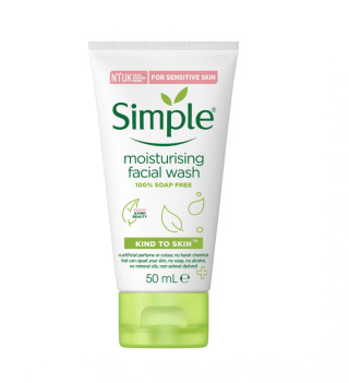 ژل شستشو صورت مدل Moisturising حجم 50میل سیمپل
