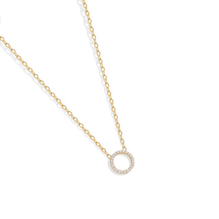 گردنبند طلا 18 عیار مدل دایره نگینی