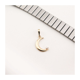 آویز طلا 18 عیار مدل ماه و نگین - 01