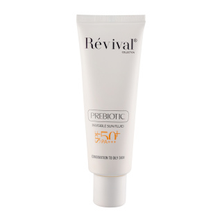 فلوئید ضد آفتاب بی رنگ رویوال با spf50 مناسب پوست چرب حجم 50 میلی لیتر