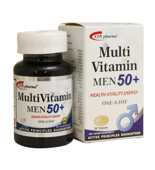 قرص مولتی ویتامین اس تی پی فارما بالای 50 سال مخصوص آقایان بسته 30 عددی - 01