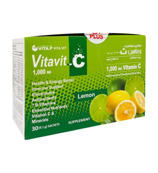 ساشه ویتاویت ویتامین C 1000 میلی گرم با طعم لیمو بسته 30 عددی ویتاپ