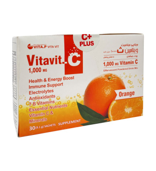 ساشه ویتاپ ویتامین C 1000 میلی گرم با طعم پرتقال بسته 30 عددی