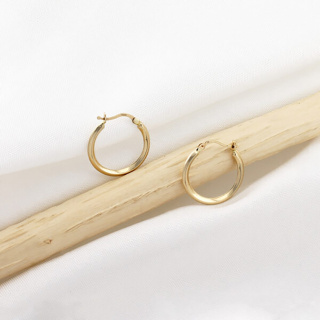 گوشواره 18 عیار حلقه ساده بزرگ - 01