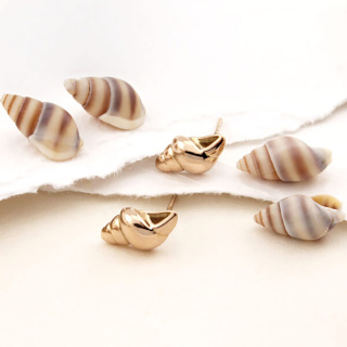 گوشواره 18 عیار شل برجسته - 01
