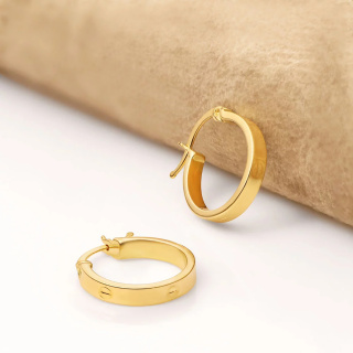 گوشواره طلا 18 عیار مدل کارتیه لاو کلیپسی - 01