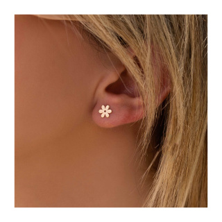 گوشواره طلا 18 عیار مدل گل کد E576 - 01